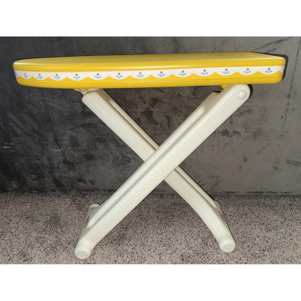 Vintage Little Tikes Yellow‎ Toy Ironing Board Child Size Floral Plastic